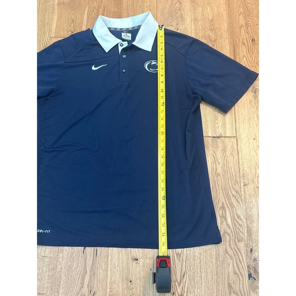 Nike Penn State Nittany Lions Dri-FIT Polo Shirt Mens Large Navy Blue White L